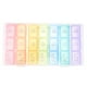 thumbnail image 1 of EeaseMX Pastillero semanal de 21 compartimentos con diseño de arcoíris, dispensador de pastillas, caja portátil de plástico., 1 of 8