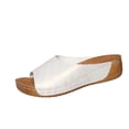 thumbnail image 2 of Women's Wedge Flip Flops-Women's Solid Color Fish Mouth Slides,Thick Sole Summer Sandals Sold by WHLBF 41, 2 of 9
