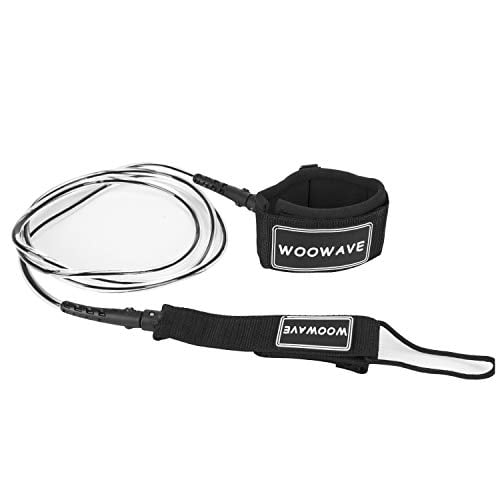 WOOWAVE Surfboard Leash Premium Surf Leash SUP Leg Rope Straight 6/7/8/9 feet for All Types of Surfboards with Waterproof Wallet/Phone Case