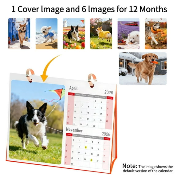 Cevemin 2026 Custom Photo Desk Calendar - 8.27x6.69 inch Personalized Memory Calendar with Glossy Coated Cards for Home Office Christmas Gifts