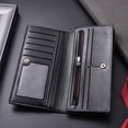 thumbnail image 3 of Cartera larga de cuero de PU de la moda para hombre Monedero suave de gran capacidad para tarjetas de crédito de cheques Efectivo (negro), 3 of 8