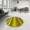 thumbnail image 3 of Ahgly Company Indoor Round Patterned Golden Brown Yellow Area Rugs, 6' Round, 3 of 6