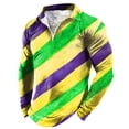 thumbnail image 1 of WEAIXIMIUNG Carnaval Homme Printemps et Été Fermeture Éclair Carnaval Manches Longues Col Rabattu Imprimé Complet T-Shirt de Fête, 1 of 4