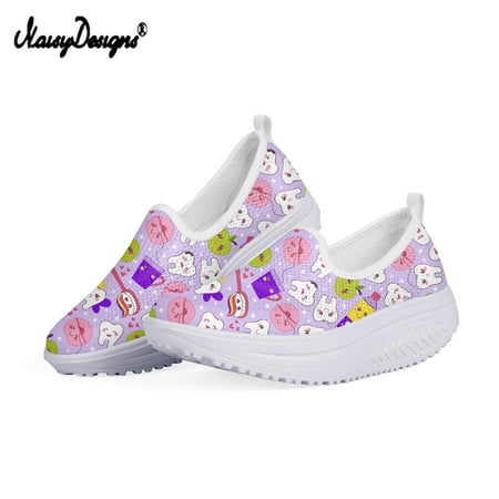 

Lose Weight Swing Shoes Teeth Toothbrush Prints Summer Women Platform Sneakers Slip on 2024 New Breathable Shoes