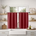 thumbnail image 2 of MKHILL Vela Red Short Blackout Curtains 30 Inch Length 2 Panels, Thermal Insulated Rod Pocket Small Window Drapes for Kitchen Bathroom, Each 30"W x 30"L, 2 of 10