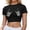 Black, variant on Womens Rock & Roll Skeleton Hand T-Shirt Crewneck Crop Top Slim Fit Short Sleeve Graphic Tee Edgy Streetwear Music Festival Clothes