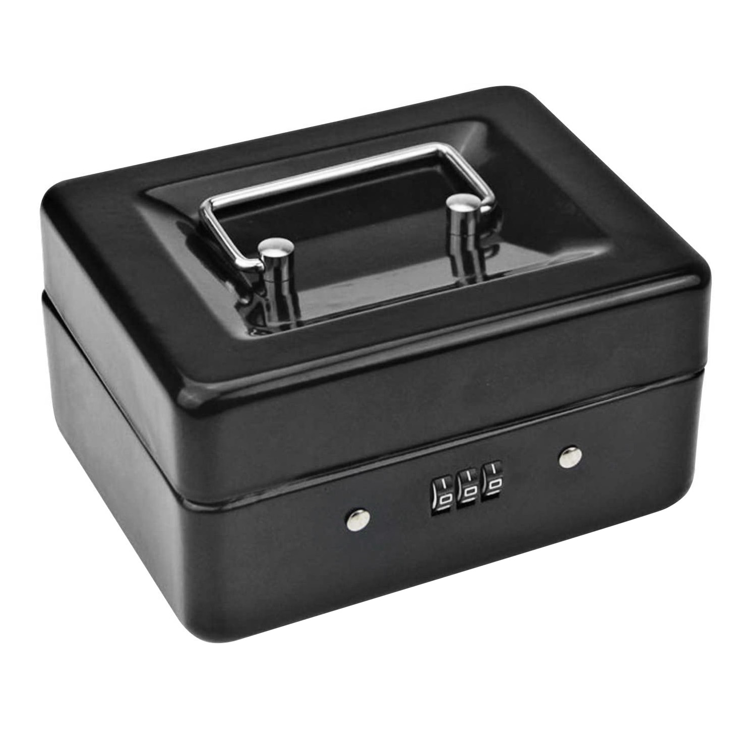 Durable Metal Coin Box with Locking Storage Tray - Small Coin Box with Combination  Lock 15 x 12 x 7.7cm (Black) - Walmart.com