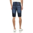 thumbnail image 2 of Men's Flex Stretch Slim Skinny Fit Casual Denim Jeans Shorts, Dark Blue (Heavy Stitch Detail), Size 36, 2 of 3