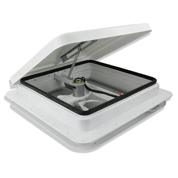 14 Inch X 14 Inch RV Ventilation Fan RV Roof Vent 12V Power Fan White Lid Inner Garnish Fan