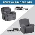 thumbnail image 3 of Super Stretch Recliner Couch Covers Chair Cover Form Fitted Non Slip Reclining Slipcovers for Standard Large Recliner, Soft Thick, 3 of 7