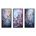thumbnail image 2 of Designart "Pointillism Art of Enchanted Winter Frost II" Animals Framed Wall Art Set Of 3 - Multi-Color Forest Winter Frame Gallery Set For Office Decor, 2 of 6