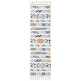 thumbnail image 5 of SAFAVIEH Moroccan Fringe Lacklan Southwestern Shag Area Rug, Ivory/Blue, 6'7" x 6'7" Round, 5 of 9