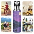 thumbnail image 7 of Yayeee 33oz Insulated Water Bottle Double Wall Stainless Steel with Flip Straw Lid, Purple Street, 7 of 7