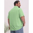 thumbnail image 3 of INSPIRE CHIC Men's Big & Tall Back to School Summer Button Down Short Sleeve Solid Color Vacation Beach Shirts 4XL Light Green, 3 of 4