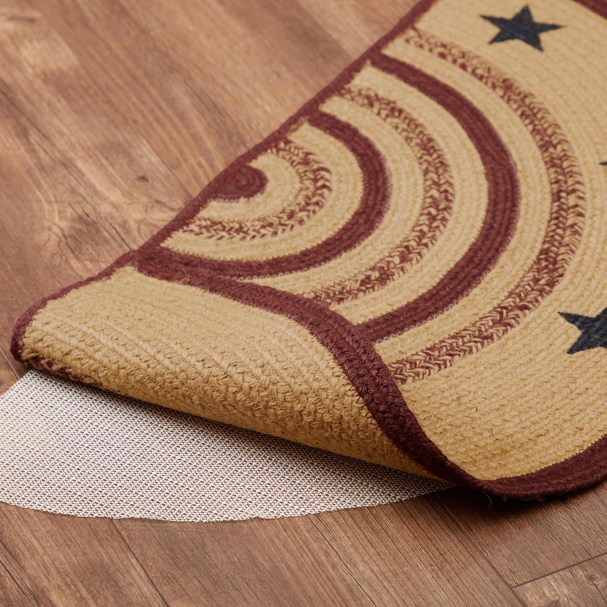VHC Brands Potomac Jute Half Oval Braided Americana Star Rug
