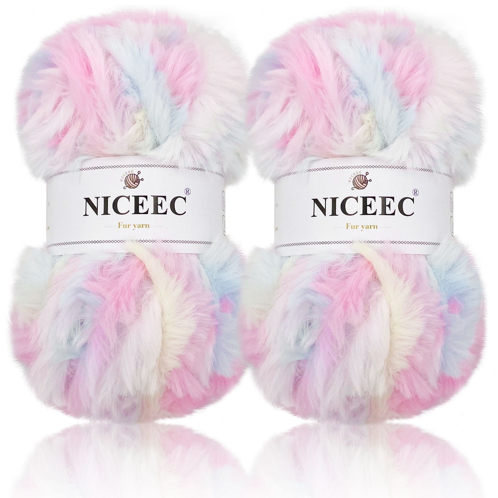 2 Pcs Crochet Yarn, Soft and Fluffy Yarn for Crocheting and Knitting, 4ply  Acrylic Yarn, 3 DK (Light), 262yd(150g) - White
