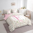thumbnail image 3 of Castle Fairy Personalized Initial Letter F 7Pcs Bedding Comforter Set for Children Women Men,Floral Rose Bow-Tiequeen Bedding Sets Super Cozy,Monogrammed Alphabet Queen Sheet Sets, 3 of 8