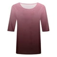 thumbnail image 4 of TSADFHJI Hauts de Sortie pour Femmes Corset Femmes Hauts Adaptés Col Rond Manches Mi-Longues Blouse Imprimée TG Rouge, 4 of 4