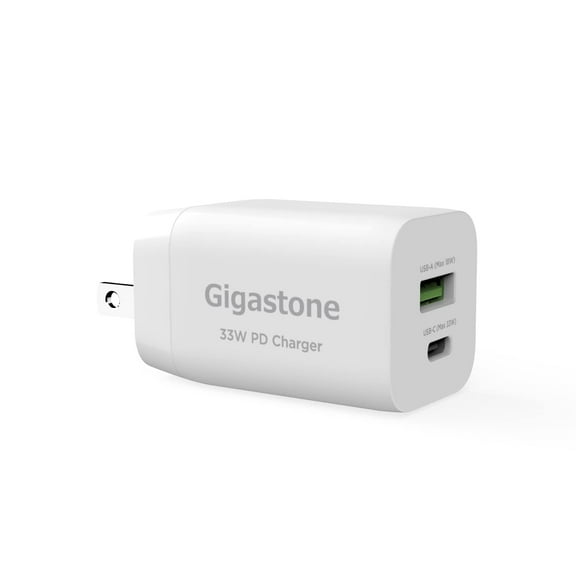 Gigastone 30W USB C Charger Power Go Dual Ports PPS 33W Power Adapter - White 1 pack