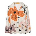 thumbnail image 6 of Women's Floral Print Button Pajamas 2-Set, Long sleeves Top and Pants with Pockets, Comfortable Loose Fit Sleepwear for Women, Feminine Summer and Autumn Loungewear, 6 of 7