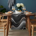 thumbnail image 2 of Marble Table Runner - 60 Inch Long, Kitchen Dining Table Runner Dresser Scarves, Black Grey Oil Painting Gradient Mottled Waves Farmhouse Decor for Coffee Tables Wedding Party Banquet, 2 of 8