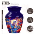 thumbnail image 2 of JAGASY Owl Funeral Urn for Ashes Adult Male, Blue Small Urns for Human Ashes Keepsake, Moon Tree Branch Decorative Urns for Brother, Orange & Yellow Flowers Cremation Urn for Siblings, (3 Inch), 2 of 7