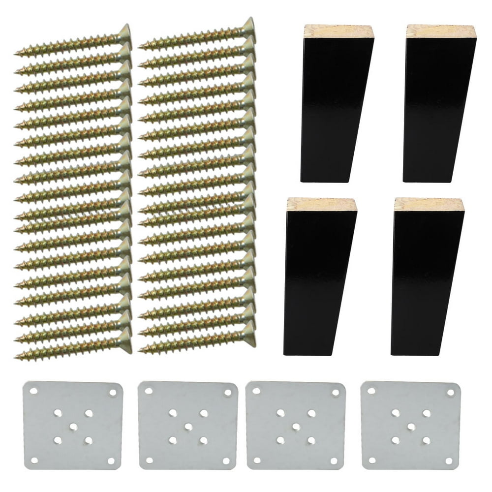 5" Wood Furniture Leg Chair Bench Feet Leg Replacement Adjuster Set of