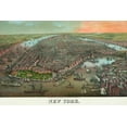 thumbnail image 2 of Unknown 18x13 Gold Ornate Wood Framed with Double Matting Museum Art Print Titled - Birds-eye view of Manhattan, New York, 2 of 4