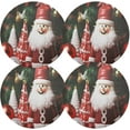 thumbnail image 2 of GZHJMY Christmas Santa Claus Round Placemats Set of 1, Non-Slip PVC Table Mats Washable Heat Resistant Place Mats for Kitchen Dining Table Christmas Home Decor, 15.4 Inch Table Mat, 2 of 7