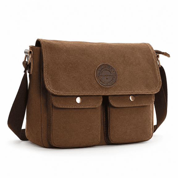 ELORIAH Men'S Canvas Cross Body Bag Messenger Shoulder Book Bags School Satchel Vintage Messenger Bag Crossbody
