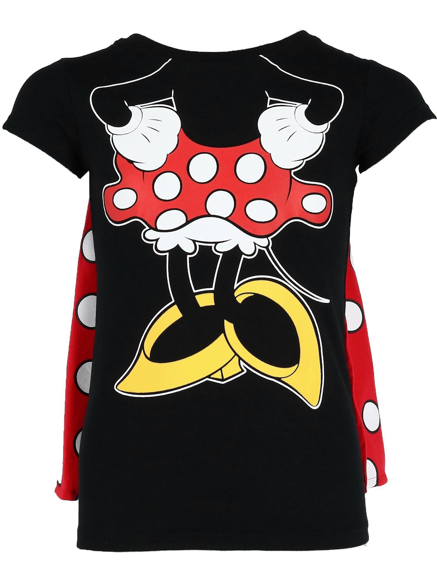 Disney Girl's Minnie Mouse Short Sleeve Tee Shirt with Cape - Walmart.com