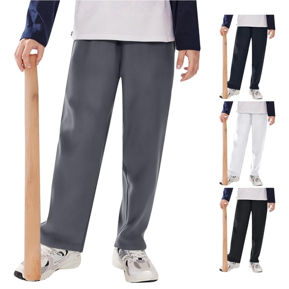 Weebloom Toddler Boys Dress Pants Uniform Pants For School Party Elastic Waist Formal Trousers Pants With Pockets For Kids 3-16 Years Grey 4-5 Years