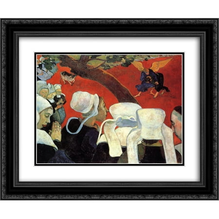 Paul Gauguin 2x Matted 24x20 Black Ornate Framed Art Print 'The Vision after the Sermon (Jacob wrestling with the Angel)'
