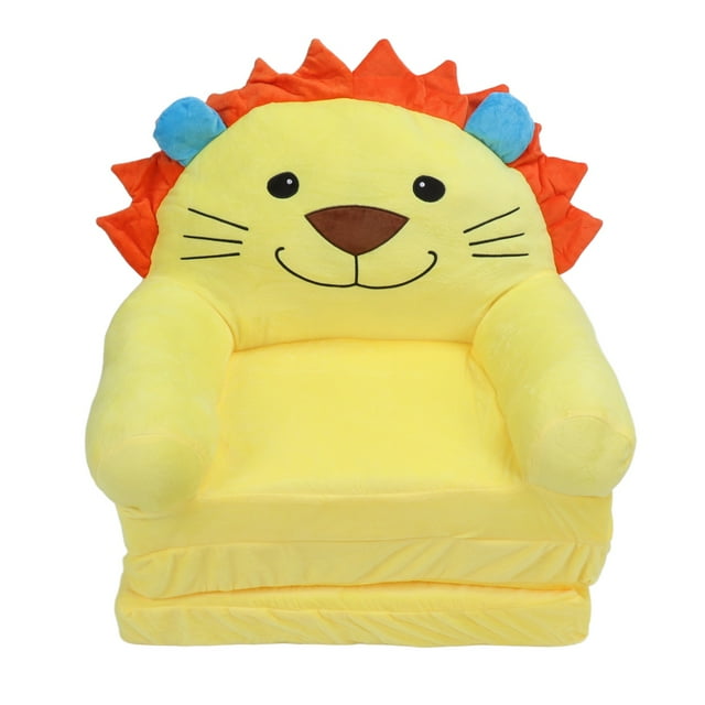 Sofá plegable para niños, sofá cama de felpa suave y bonito con dibujos animados para niños con reposabrazos para niña de 3 capas