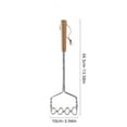 thumbnail image 3 of PEONAVET Mashed Potato Press Potato Masher Potato Press Iron Electroplated Wooden Handle Crushing Baby's Complementary Food Tool In Stock Kitchen Small Tools, 3 of 5