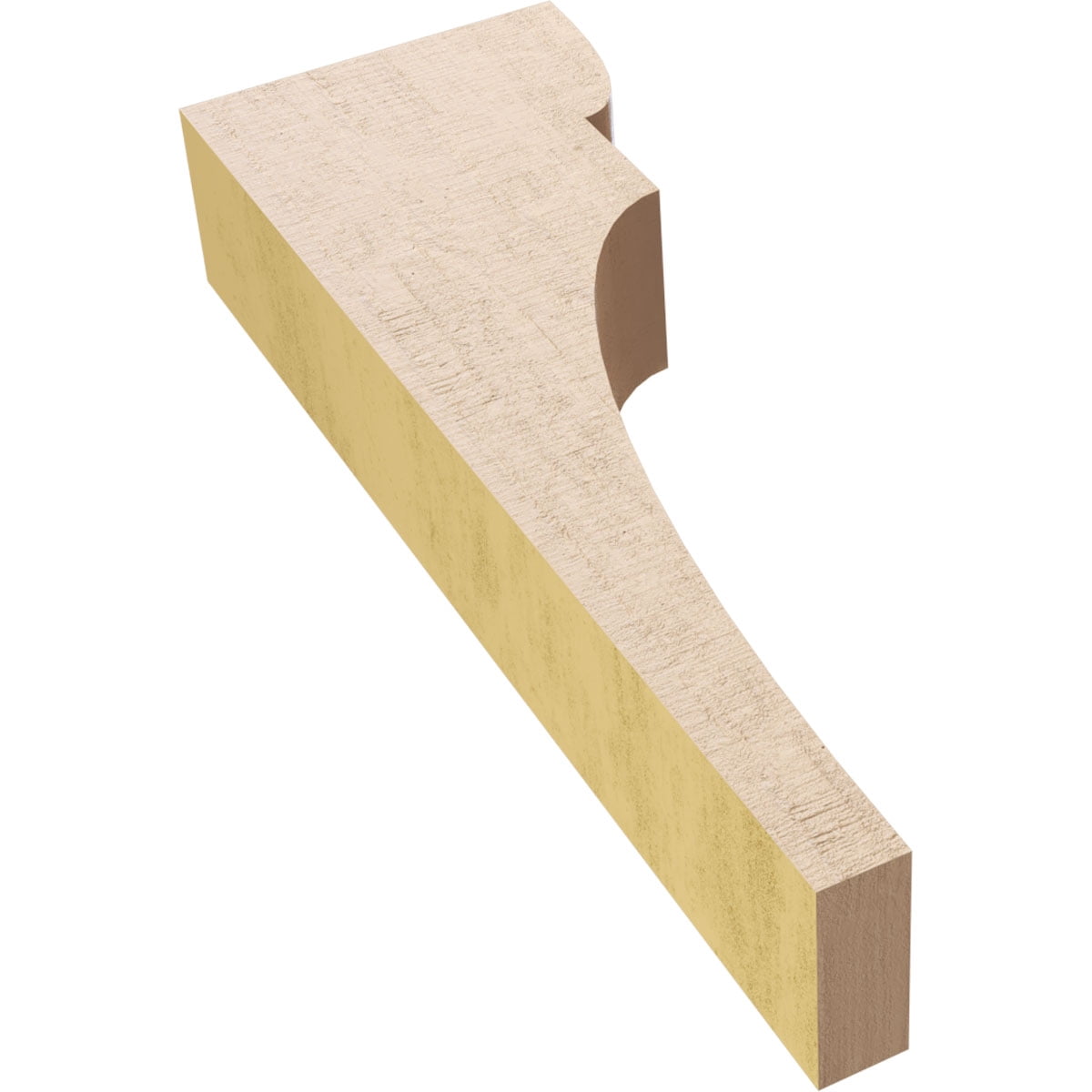 2"W x 4"D x 12"H Thin Yorktown Rough Cedar Woodgrain TimberThane Corbel, Primed Tan