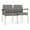 Castillo Gray, variant on Mystic Reception Waiting Room 2-Seat Tandem Seating / Silver Steel / Blue