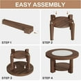 thumbnail image 4 of Tribesigns Coffee Table, Wood Round Coffee Table Industrial 2-Tier Circle Accent Center Table for Living Room, Brown & White, 4 of 5