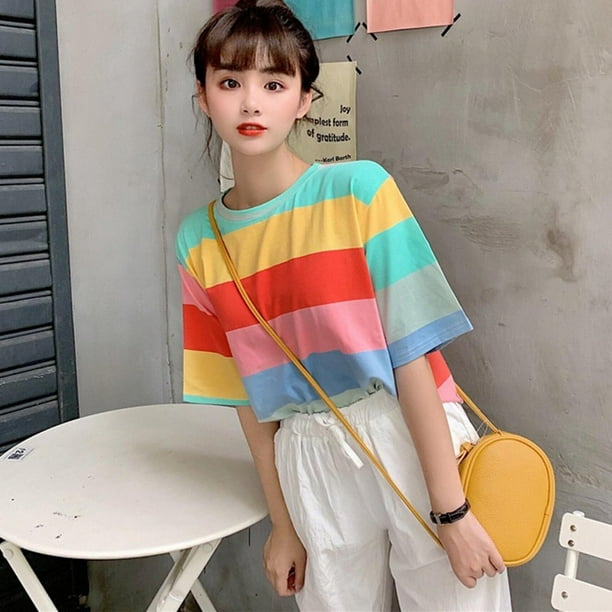 Rainbow ladies tops discount
