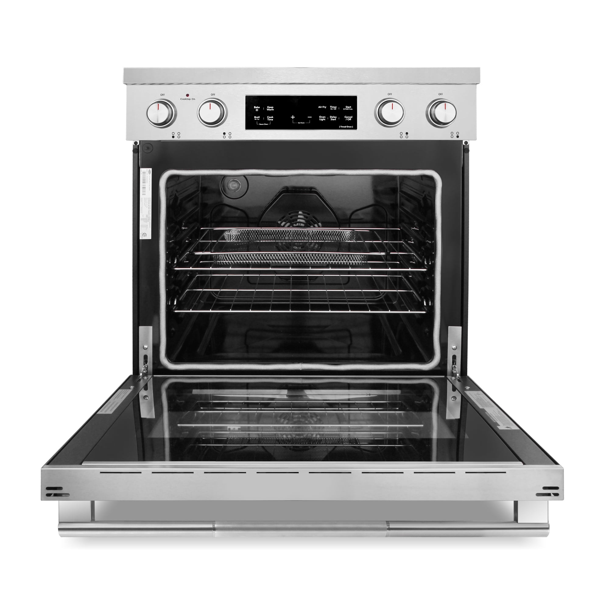 Cosmo 30 in. Stellar Collection 4.8 cu. ft. Electric Range, 4 Burner Ceramic Glass Cooktop, Convection Oven, Stainless Steel