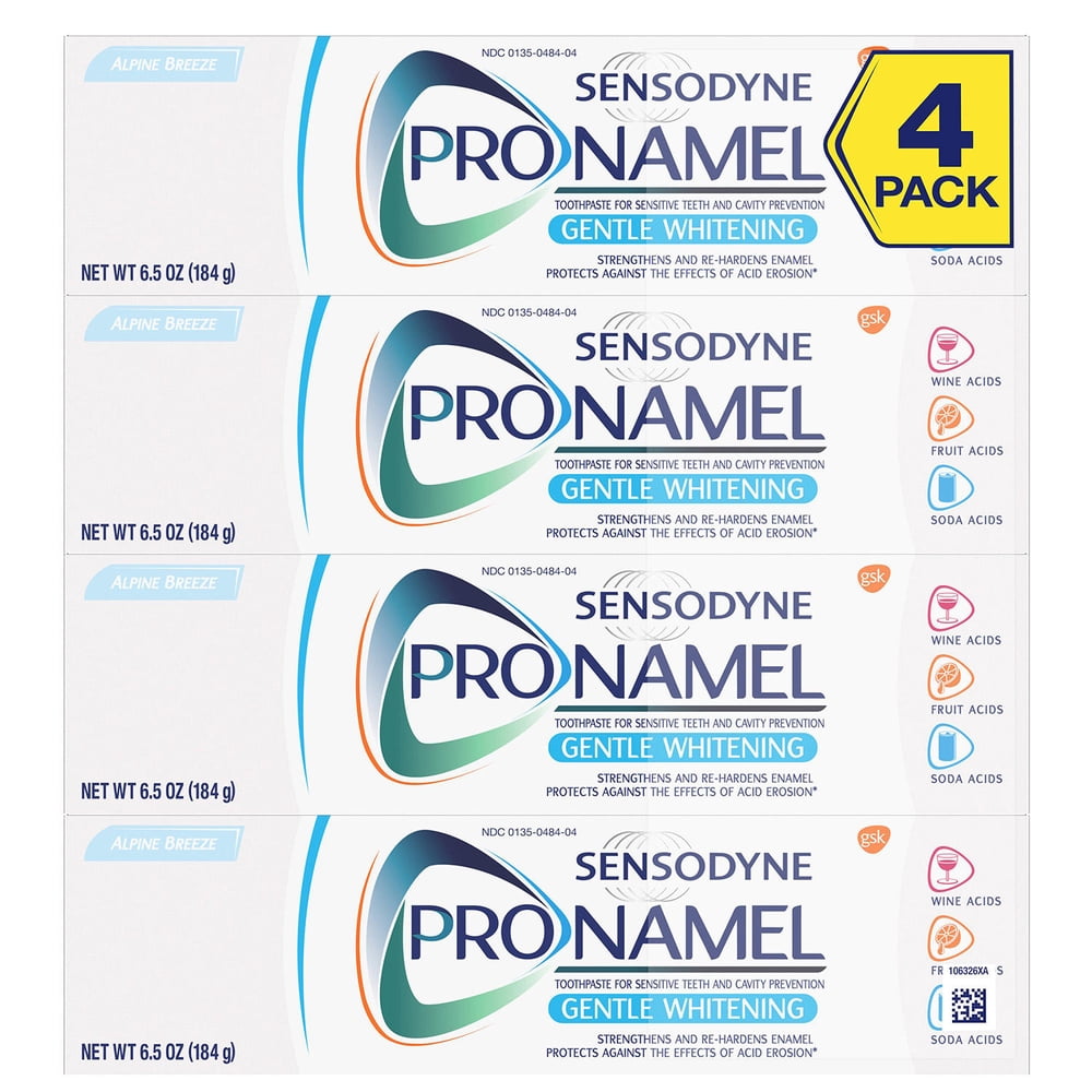 Sensodyne Pronamel Gentle Whitening Toothpaste for Sensitive Teeth, Alpine Breeze (6.5 oz., 4pk