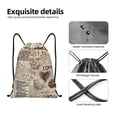 thumbnail image 4 of Fotbe Abstract Coffee Pattern With Letters Bolsa Mochila con Cordón Estampada, Bolsa de Gimnasio Deportiva, Bolsa Cinch, Bolsa con Cordón para Hombres y Mujeres-Small, 4 of 6