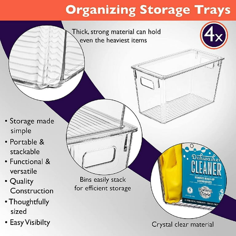 Plastic Storage Bins With Lids “ Perfect Kitchen Organization Or Pantry  Storage