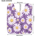 thumbnail image 5 of GZHJMY Toilet Mat U-Shaped Purple Daisy Pattern Soft and Absorbent Commode Contour Rug Plush Bathroom Rugs, Non-Slip, Machine Washable and Easier to Dry, 20x24 in Carpet Runner, 5 of 6