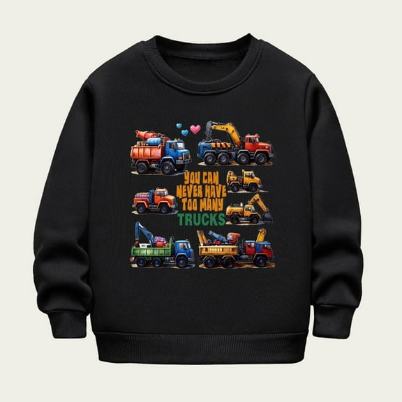 Sentuca Kids Boys Sweatshirts Crew Neck Pullover Sweatshirt Long Sleeve Cute Car Graphic Shirts for Fall Clothes
