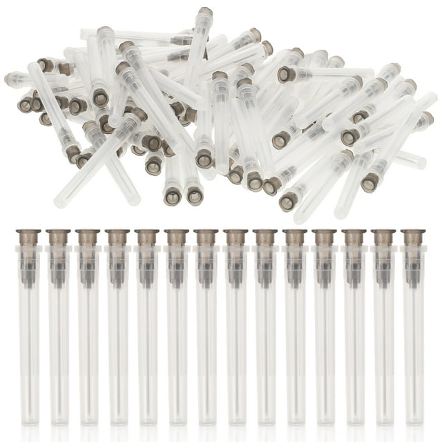 100 Pcs Aiguilles de Distribution Aiguilles de Laboratoire Aiguilles de Distribution de Liquide avec Couvercles