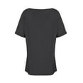 thumbnail image 4 of Dwralegc Womens V Neck T Shirts Short Sleeve V-Neck Tops Tee Casual Oversized Shirts Summer Fashion Lightweight Shirt Clothes Dark Gray L, 4 of 5