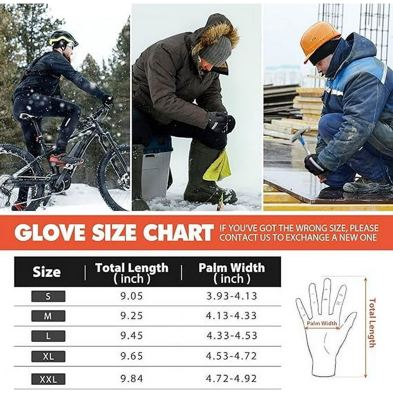 Waterproof Gloves Winter Warm Touchscreen Cold Weather Windproof Anti-Slip Sports Glove Ski Gloves For Men And Women For Running Cycling Driving Hiking Climbing Walking Outdoor