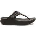 thumbnail image 2 of FitFlop Walkstar All Black Slip On Open Toe Strappy Stretchy Flat Slides Sandals (All Black, 10), 2 of 6