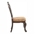 thumbnail image 3 of Traditional Formal Set of 2 Side Chairs Dining Room Furniture Cherry Finish with Gold Tipping Wood Cushion Padded Fabric Seats, 3 of 6
